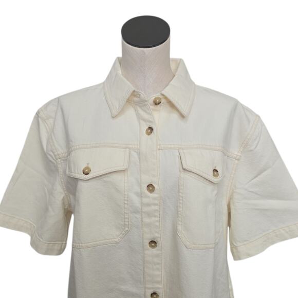 NWT‎ Madewell Denim Boxy Shirtdress in Vintage Canvas Womens Size XL 100% Cotton - Picture 7 of 10